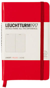 Leuchtturm1917 Notizbuch Pocket (A6) Hardcover Textileinband liniert 185 numerierte Seiten rot