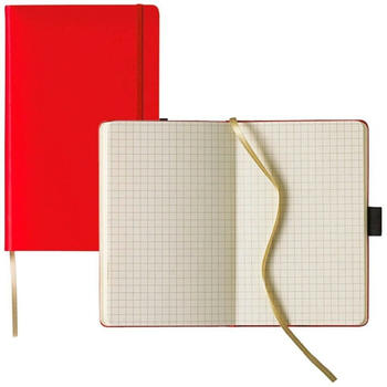 Lediberg Notizbuch Tucson ca. DIN A5 kariert hellrot Hardcover 240 Seiten St.