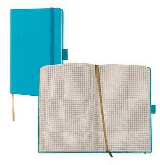 Lediberg Notizbuch Tucson ca. DIN A6 kariert t&uuml;rkisblau Hardcover 192 Seiten St.