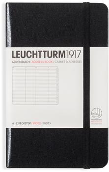 Leuchtturm1917 1917 Adressbuch mit Registern Pocket A6 schwarz