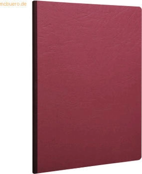 Clairefontaine Notizbuch A4 AgeBag Leinenoptik kariert 96 Blatt rot (791422C)