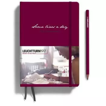 Leuchtturm1917 Notizbuch Some Lines a day Fünfjahresbuch A5 Port Red