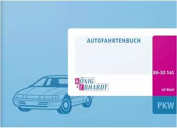 Brunnen König & Ebhardt Fahrtenbuch | A6 quer, 80 Seiten, Karton, magenta/hellblau