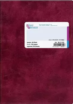 Brunnen König & Ebhardt Geschäftsbuch | A5, 192 Seiten, kariert, Kunststoff, rot
