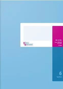 Brunnen König & Ebhardt Spaltenbuch | A4, 80 Seiten, 6 Spalten, Karton, magenta/hellblau