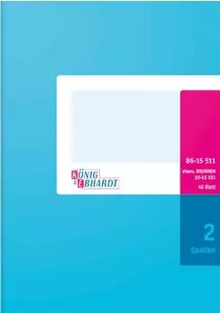 Brunnen König & Ebhardt Spaltenbuch | A5, 80 Seiten, 2 Spalten, Karton, magenta/hellblau