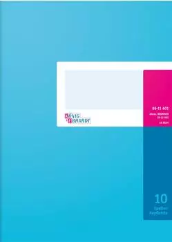 Brunnen König & Ebhardt Spaltenbuch mit Kopfleiste | A4, 80 Seiten, 10 Spalten, Karton, magenta/hellblau