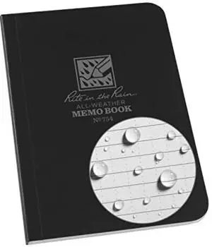 Rite in the Rain Field Flex Memo Notizbuch wasserfest 112 Seiten Schwarz (754)