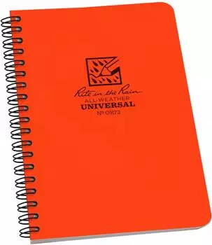 Rite in the Rain Seitenspirale Notizbuch 4x7in 32 Blatt, Orange (OR73)