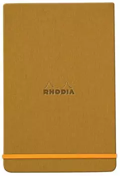 Rhodia Rhodiarama Webnotepad A5 Liniert 192 Seiten Kunstledereinband Gold (194370C)