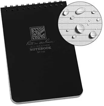 Rite in the Rain Tactical Notebook Top-Spirale, 4x6", Schwarz