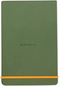 Rhodia Webnotepad A5 liniert, 96 Blatt, Kunstleder, Salbeigr&uuml;n (194385C)