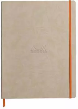 Rhodia Rhodiarama Flexibles Notizbuch A4+ Liniert, Kunstleder, Beige (117705C)