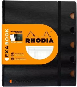 Rhodia Exabook Organisations-Notizbuch Spirale, kariert 5x5, A5 (132572C)