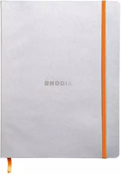 Rhodia Rhodiarama Notizbuch Dot Grid 19x25cm 90g Elfenbeinpapier Silber (117551C)