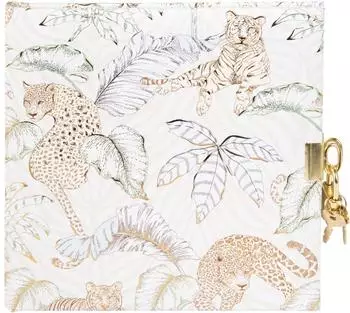 Goldbuch Felino Tagebuch mit Schloss Tiger-Motiv, 96 Seiten, 16,5x16,5cm (44 588)