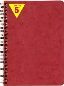 Clairefontaine Nomaddict Notizbuch A5 liniert, rot, 5er-Pack (785662Cpack)