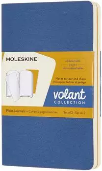 Moleskine Volant Notizheft Pocket A6 blanko, vergissmeinnichtblau/bernsteingelb (QP713B41M17)