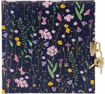 Goldbuch Meadow Miracles Blue Tagebuch mit Schloss, Blumenmotiv, 96 Seiten (44 154)