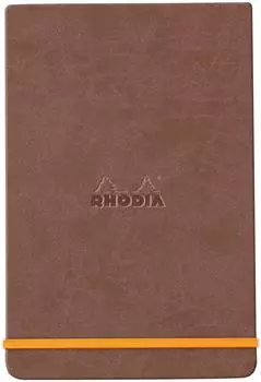 Rhodia Webnotepad A6 liniert, Kunstleder, schokolade (194346C)