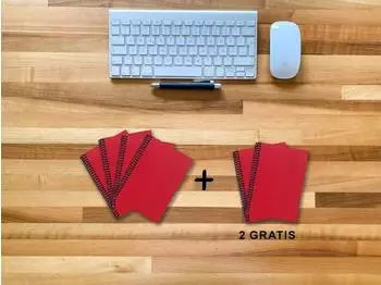 E & Z Verlag Notizbuch-Set A6 Luxury 80 Seiten blanko, rot Glitter-Optik (Jupiter)