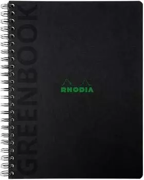 Rhodia Notizbuch A4+ liniert, 80 Bl, 90g, 4-fach gelocht, schwarz (119923C)
