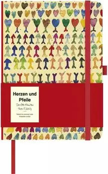 teNeues Notizbuch „Herzen und Pfeile" 16x22cm mit Leseband & Stifthalter (620531)