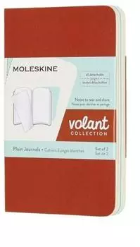 Moleskine Volant Journal XS blanko korallrot/aquamarinblau (QP703F16B24)