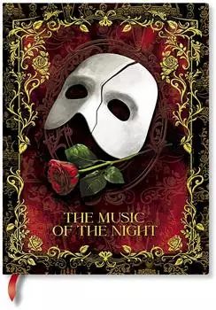Paperblanks Masked Melody (Phantom der Oper) Midi Liniertes Hardcover-Notizbuch (Gummibandverschluss)