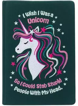 Simon & Schuster Notizbuch &bdquo;I Wish I Was a Unicorn" bestickt