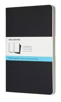 Moleskine Cahier Journal Large A5 3er-Set, Punktraster, Kartoneinband, schwarz