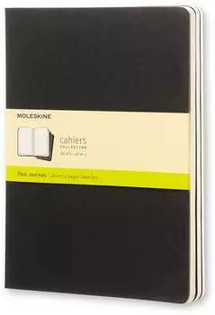 Moleskine Cahier XL Notizheft, blanko, Softcover, schwarz, 3er-Pack