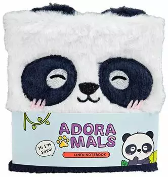 Puckator Adoramals Panda B&auml;r A5 Pl&uuml;sch-Notizbuch