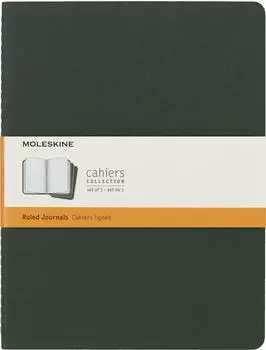 Moleskine Cahier XL Notizheft, liniert, Kartoneinband, myrtengr&uuml;n, 3er-Set (19x25cm)