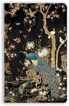 BrownTrout Ashmolean Museum: Embroidered Hanging with Peacock Soft Touch Notizbuch (9781804178973)