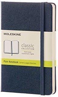 Moleskine Plain Notebook Hard Cover Pocket Size saphir