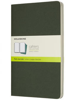 Moleskine Cahier Large A5 Blanko myrtengrün 3er-Set