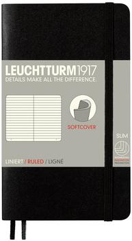 Leuchtturm1917 Notizbuch Pocket (A6) Softcover 121 nummerierte Seiten Liniert schwarz