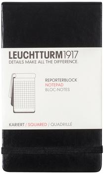 Leuchtturm1917 Reporterblock Pocket (A6) Hardcover 94 nummerierte Blätter Kariert schwarz