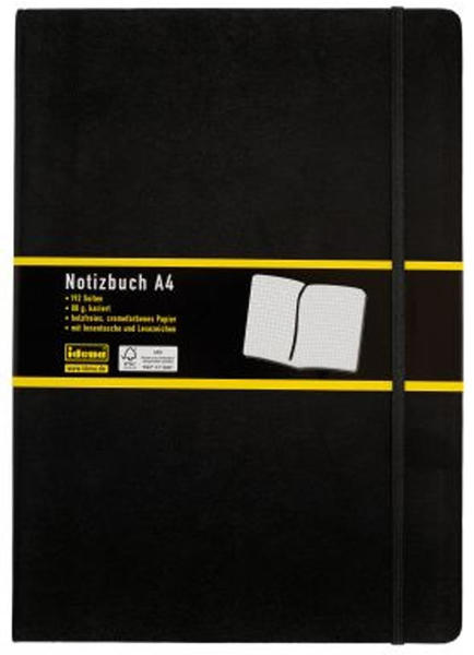Idena Notizbuch A4 kariert schwarz (209280)