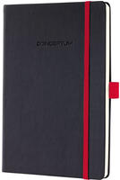 SIGEL Notizbuch Conceptum, Red Edition, Hardcover, ca. A4, kariert, schwarz/rot, 194