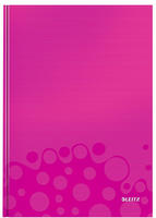 Leitz Notizbuch WOW, 46271023, pink, A5, Hardcover, mit laminiertem Kartoneinband, 80