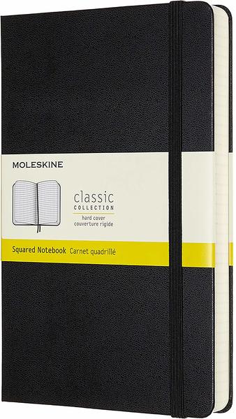 Moleskine Klassisches Notizbuch Hardcover kariert 400 Seiten schwarz