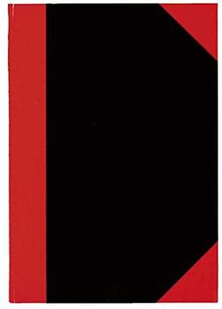 Stylex China-Kladde Geschäftsbuch A6 96 Blatt kariert schwarz/rot