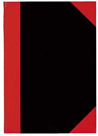 Stylex China-Kladde Geschäftsbuch A6 96 Blatt kariert schwarz/rot