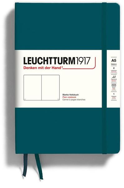 Leuchtturm1917 Notizbuch Medium Hardcover Blanko 249 nummerierte Seiten pacific green