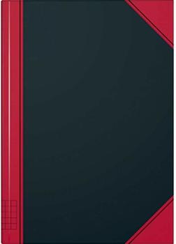 Brunnen Verlag Notizbuch A5 kariert schwarz mit roten Ecken (86-55 243 01)