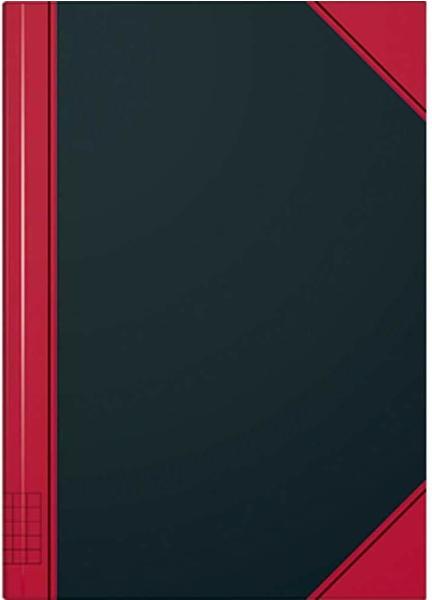 Brunnen Verlag Notizbuch A5 kariert schwarz mit roten Ecken (86-55 243 01)