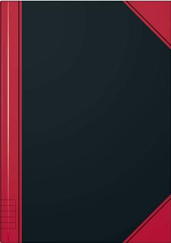 Brunnen Verlag Notizbuch A5 liniert schwarz mit roten Ecken (86-5514301)