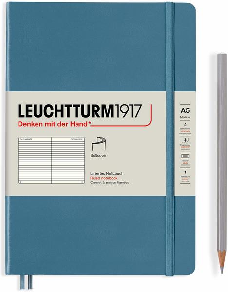 Leuchtturm1917 Notizbuch Medium Softcover A5 Stone Blue liniert